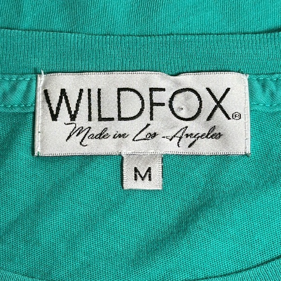 WILDFOX 100% Cotton Cropped Baby Tee / Tshirt “Drunk on Love” GREEN / MEDIUM - Picture 8 of 10